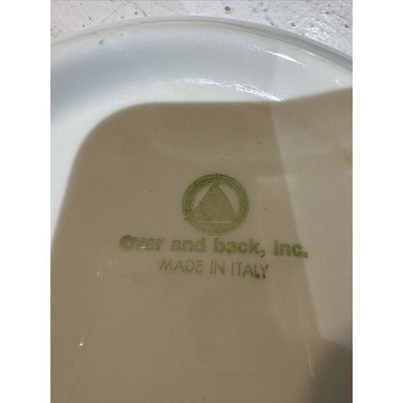 Over and Back Pink & Green Pasta Bowl Italy 8.25 x 1.75 - Picture 4 of 4